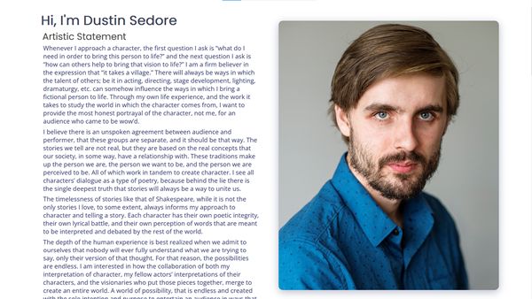Dustin Sedore portfolio website Dustin Sedore